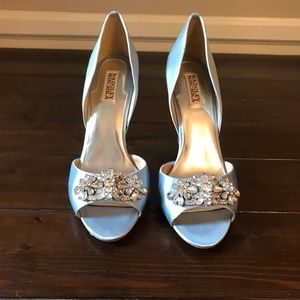 Blue Badgley Mischka Jeweled Pumps